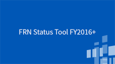 Open Data Platform FRN Status Tool FY2016+