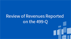 FCC Form 499-Q Review of Revenues Reported on the 499-Q